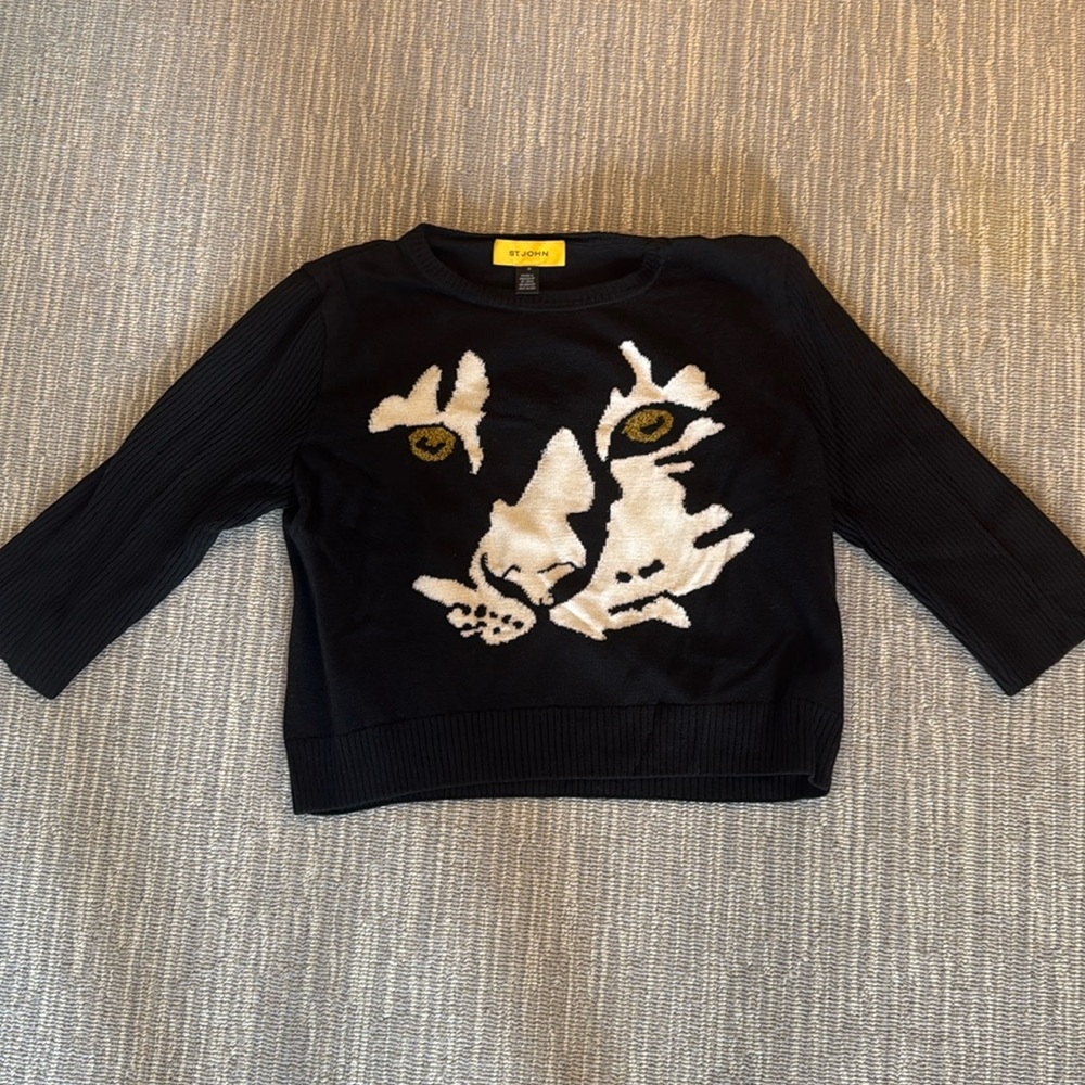 St John black sweater sz M